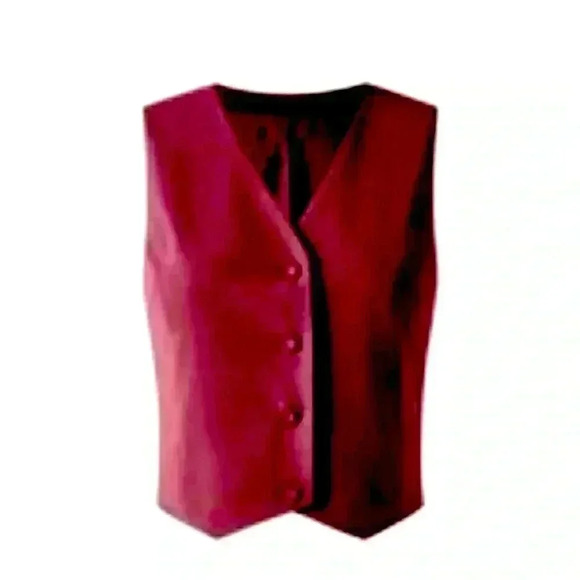 *NWT* OGL V-neck Button  Down Vest in a beautiful Deep Plum - Size Large - Picture 1 of 8